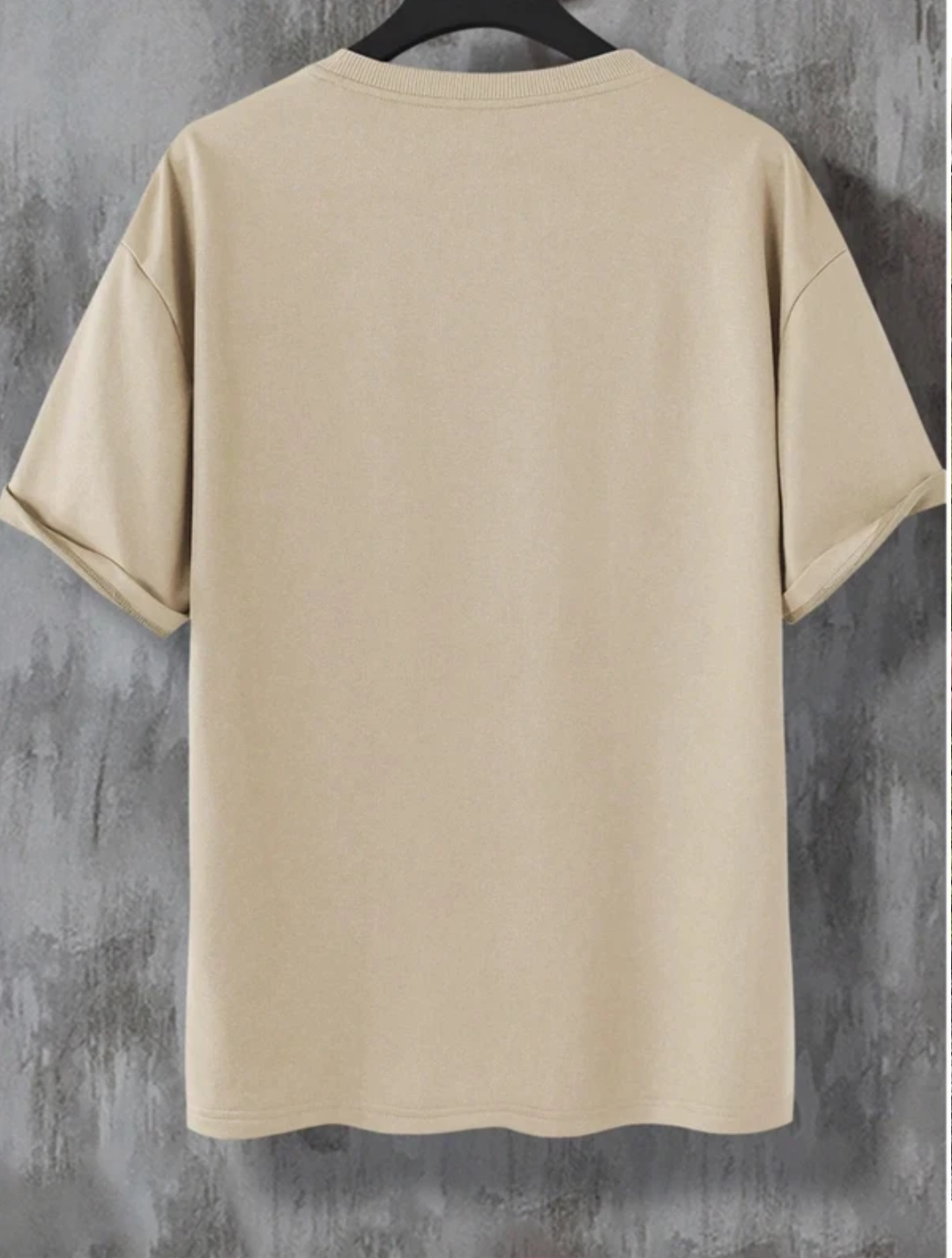 Men Printed Round Neck Cotton Blend Beige Tshirt