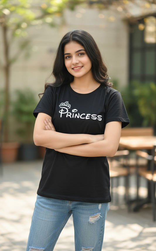 Classic Black Graphic Princess Tshirt