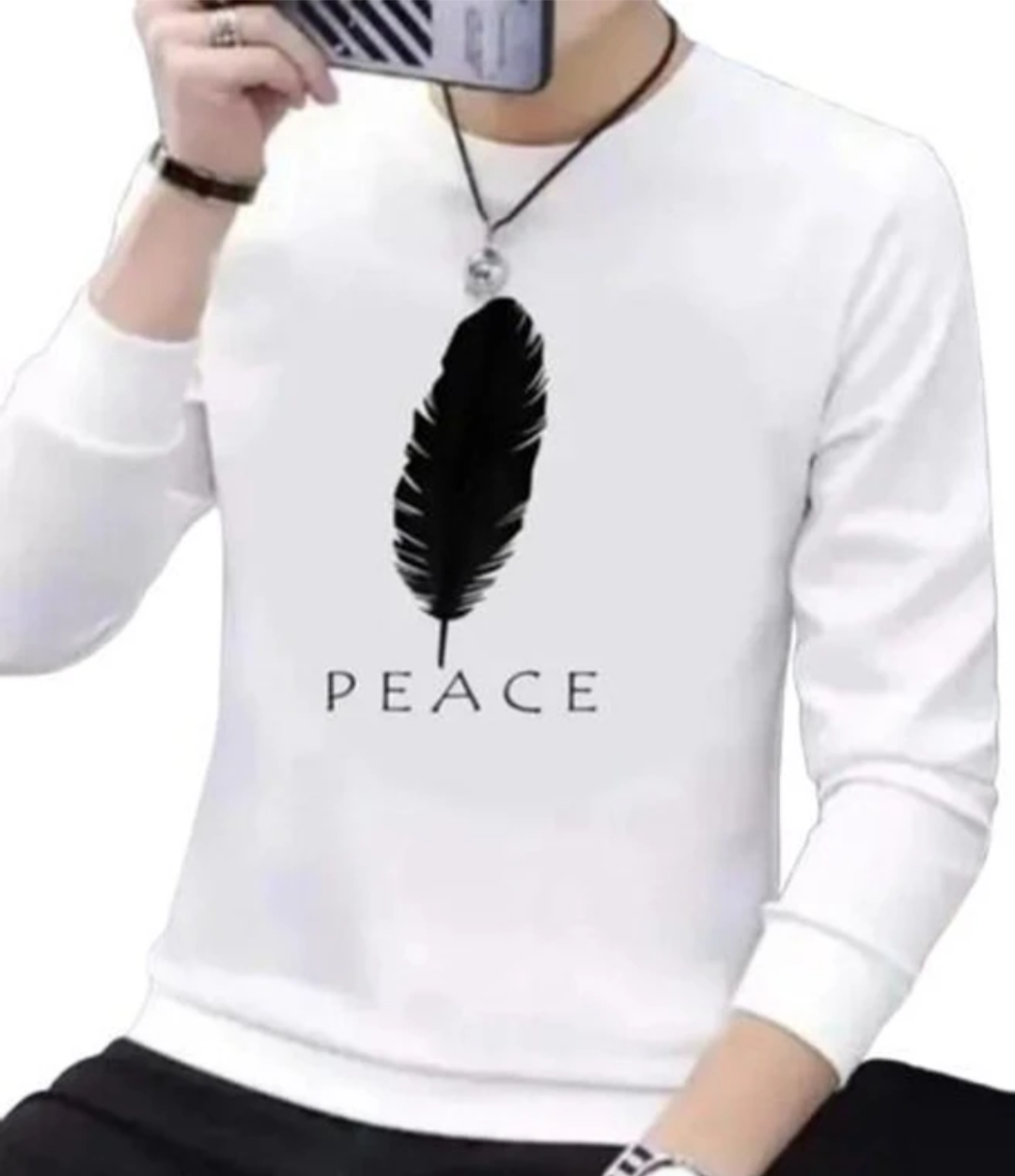 Priented Men Maroon, White T-Shirt