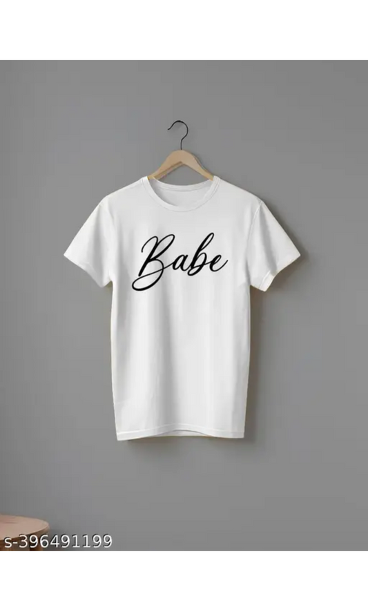 Babe Graphic White Tshirt For Girls
